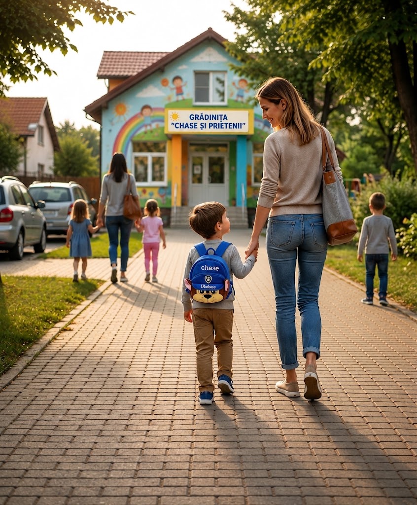 Ghiozdan din plus pentru copii Patrula Catelusilor - Chase personalizat