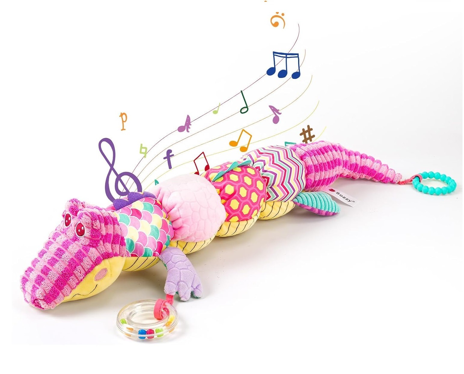 Jucarie Muzicala Din Plus Crocodilul Roz Sozzy