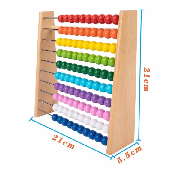 Abac din lemn cu 10 randuri de bile colorate