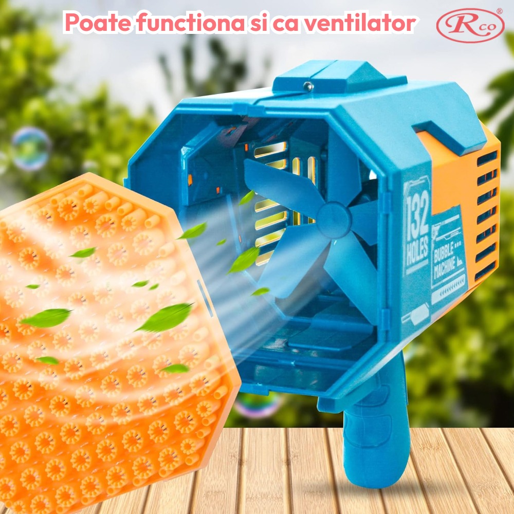 pistol cu baloane de sapun cu acumulator si 2 capete interschimbabile verde