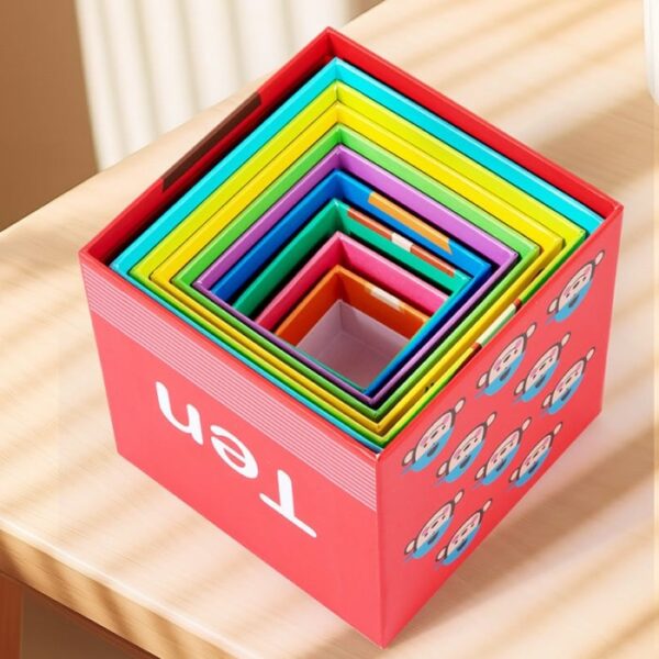 Set Cuburi de Construit Educaționale din Carton – Colorate, Numerotate ...