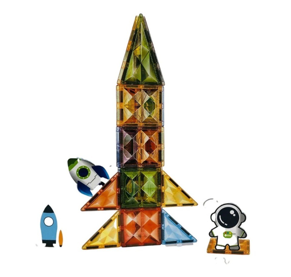 Set de construcție magnetic Blocks Magnetic Racheta – 51 piese