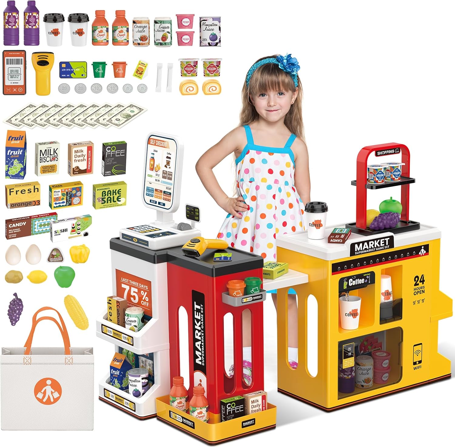 supermarket de jucarie cu 65 de accesorii