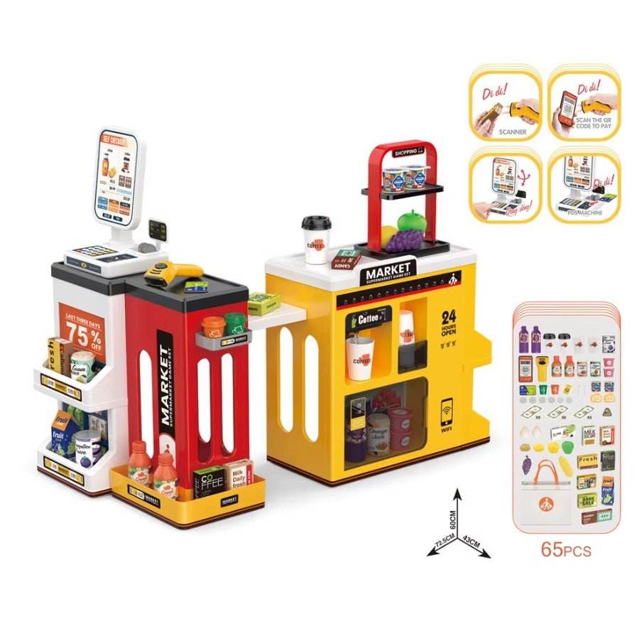 supermarket de jucarie cu 65 de accesorii