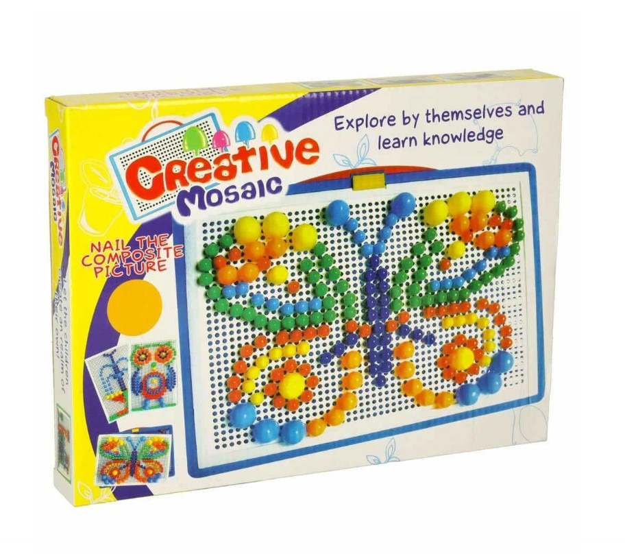 Joc Educativ si Creativ Mozaic cu 832 de Pioneze Colorate - Best Toys