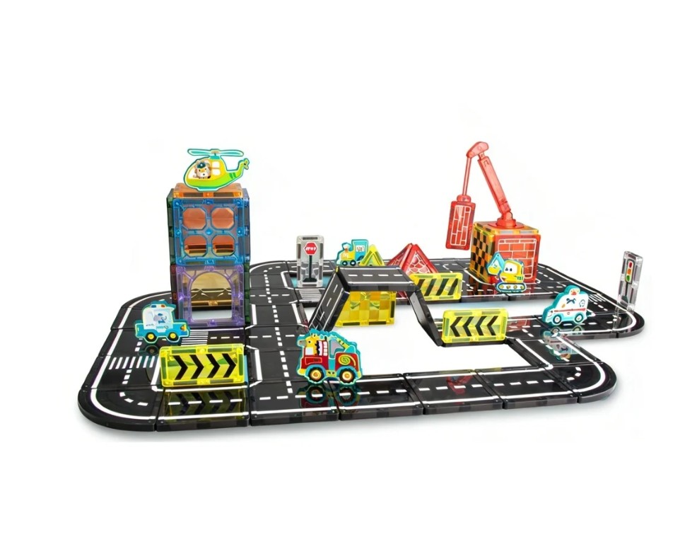 Set STEM cu piese magnetice Vehicule 80 piese