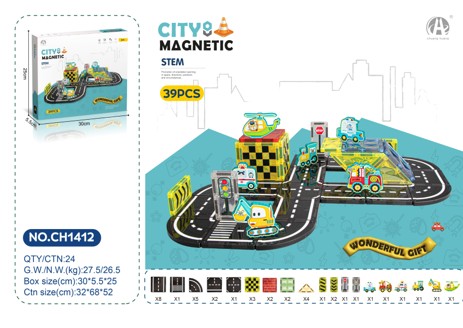Set STEM cu piese magnetice Vehicule 80 piese