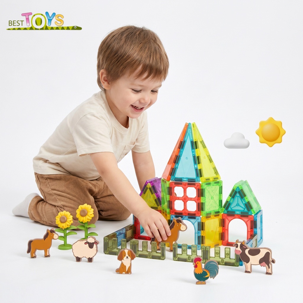 Set de Construcție Magnetic - Ferma Mea Creativă 37 Piese