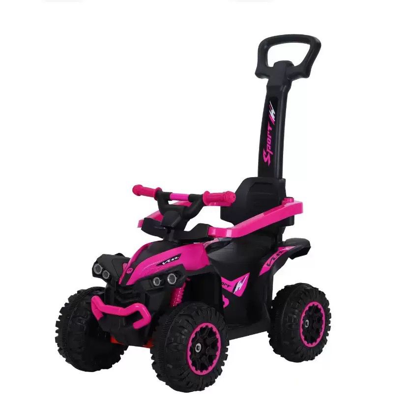 ATV pentru copii cu maner parental muzica si lumini, 2-4 ani Ciclam