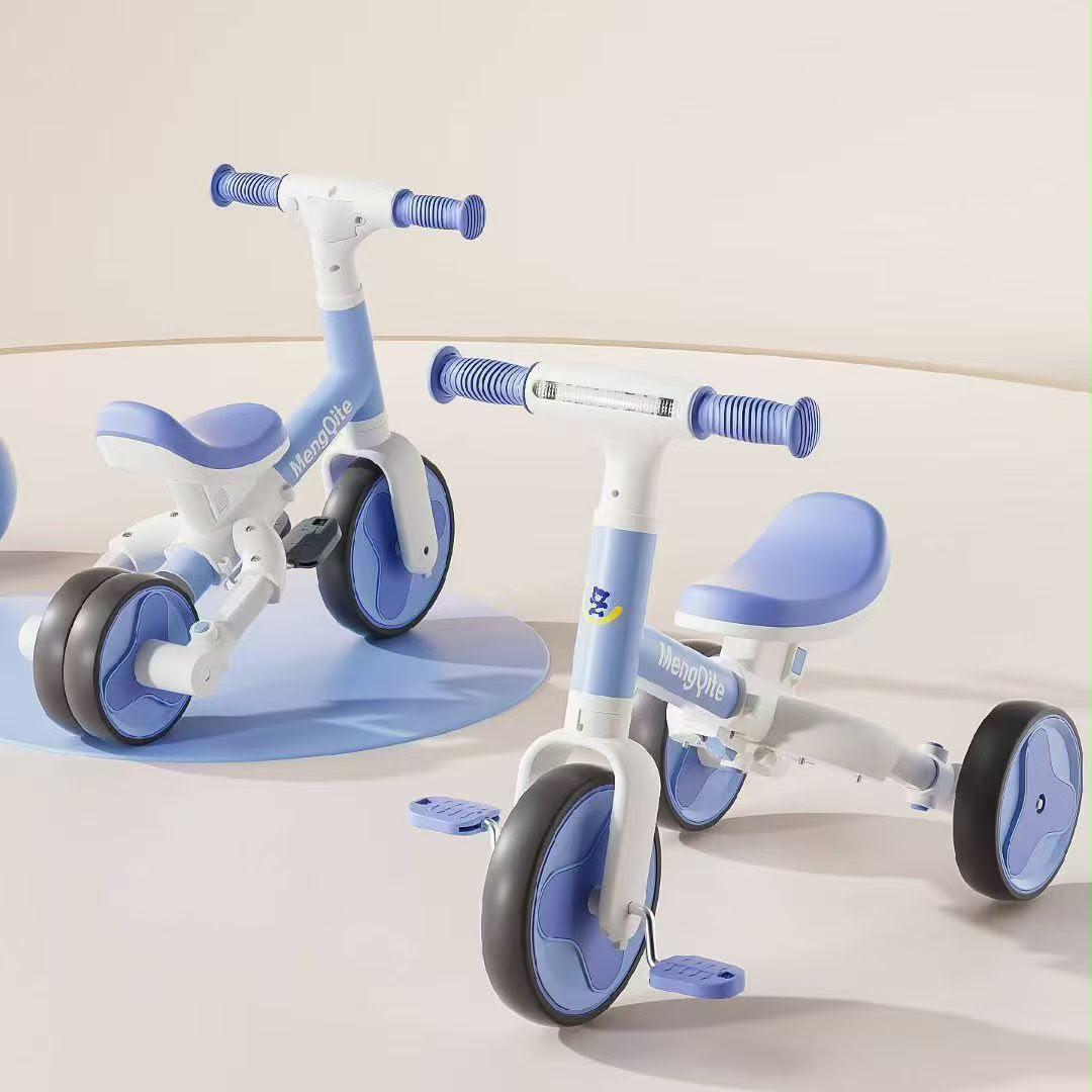 Tricicleta si Bicicleta de Echilibru Multifunctinala pentru Copii Racer Star Albastra