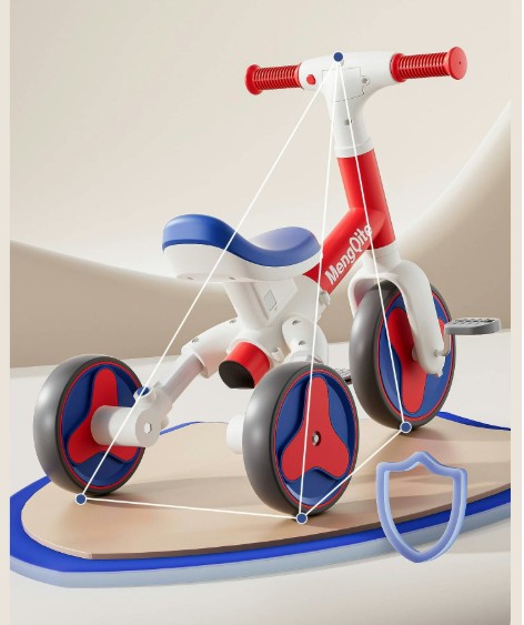 Tricicleta si Bicicleta de Echilibru Multifunctinala pentru Copii Racer Star Rosu