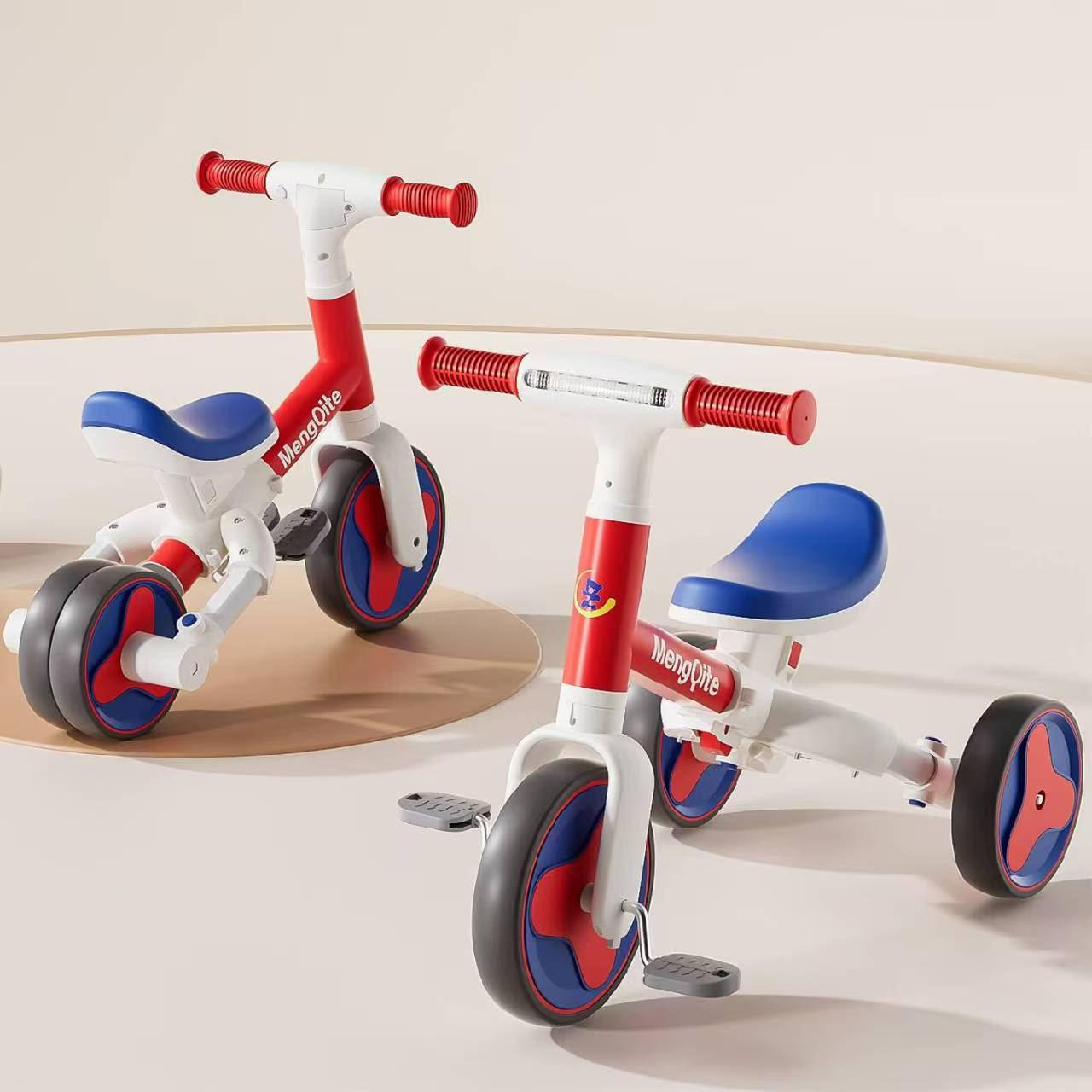 Tricicleta si Bicicleta de Echilibru Multifunctinala pentru Copii Racer Star Rosu