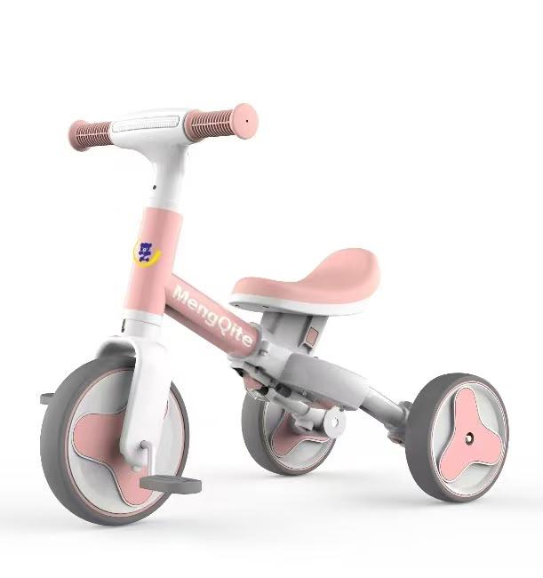 Tricicleta si Bicicleta de Echilibru Multifunctinala pentru Copii Racer Star Roz