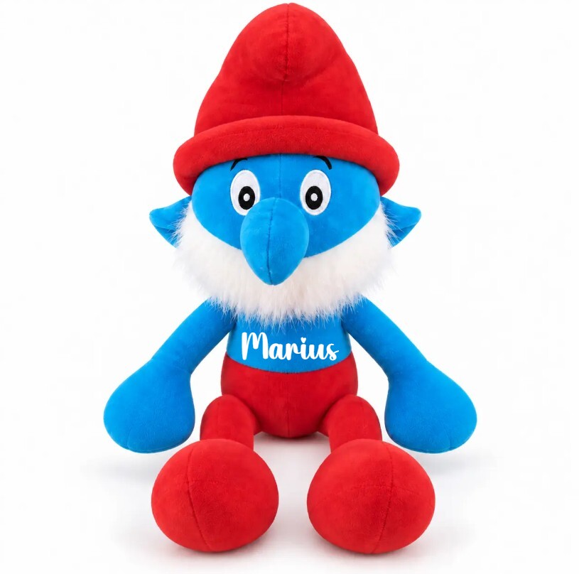 Jucarie de plus Papa Strumf 50 cm personalizat
