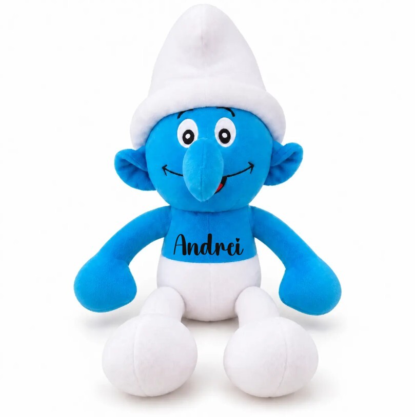 Jucarie din plus Strumf 50 cm personalizat
