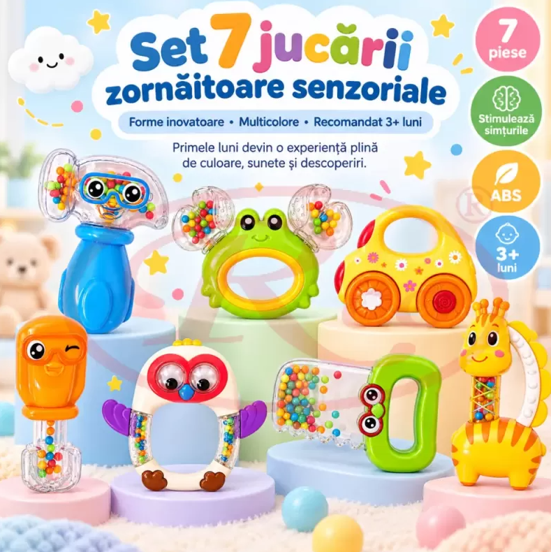 Set 7 jucarii zornaitoare pentru bebe WP1038-1