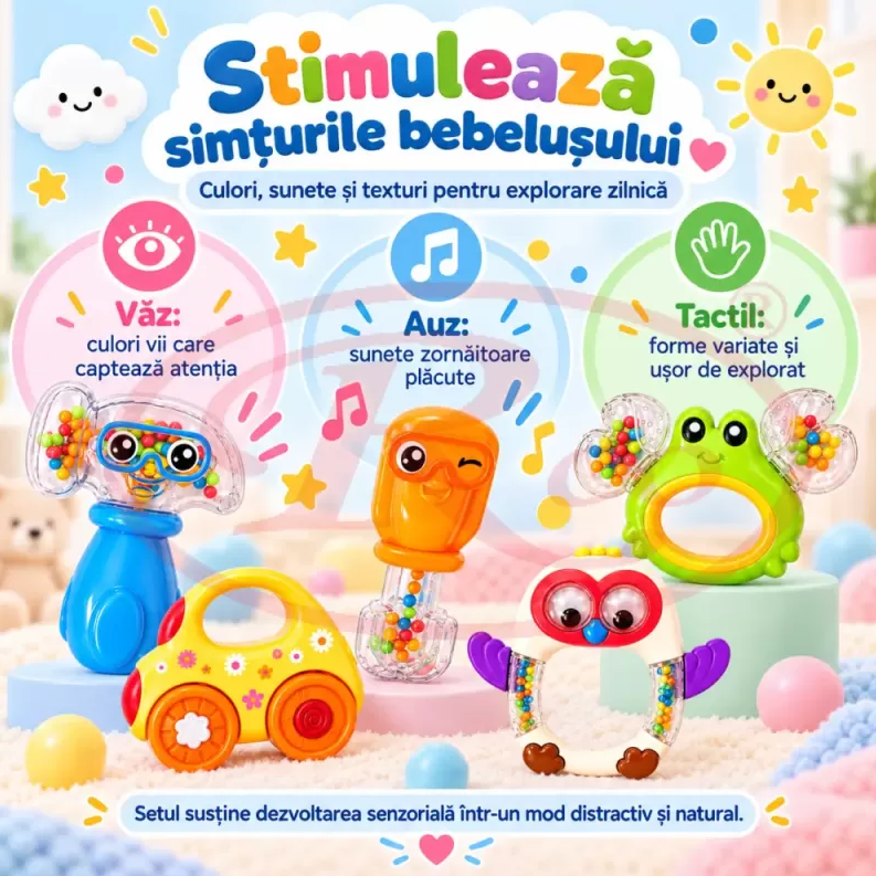 Set 7 jucarii zornaitoare pentru bebe WP1038-1