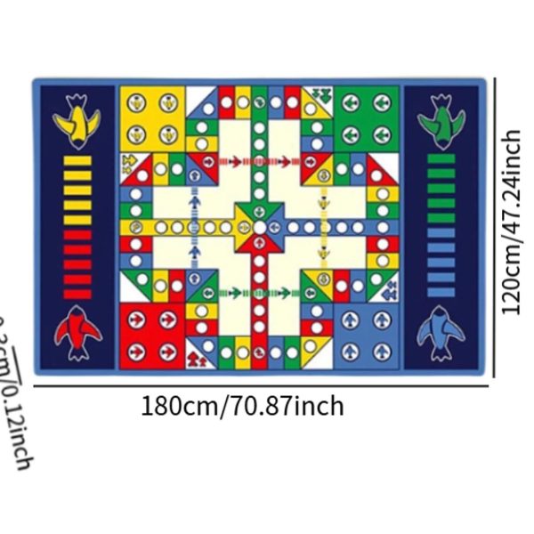 Covor de Joaca Educativ 2 în 1 – Trafic si Joc Ludo 180×120 cm