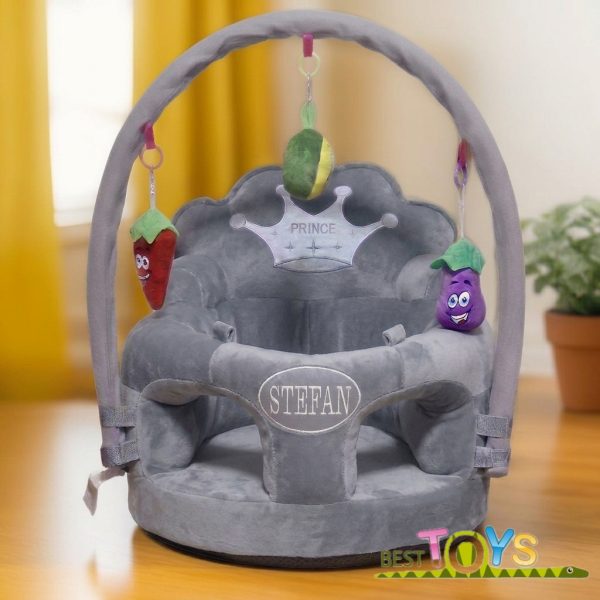 Fotoliu bebe personalizat din plus cu arcada Prince Gri Spoil You + Cadou