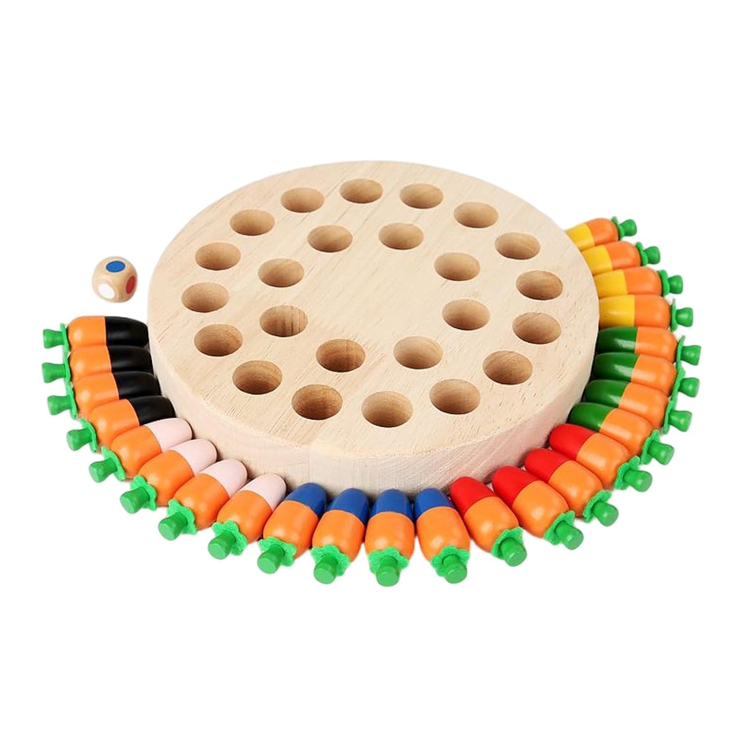 Joc Educativ de Memorie din Lemn – Recolta de Morcovi Colorati Joc Educativ de Memorie din Lemn – Recolta de Morcovi Colorati