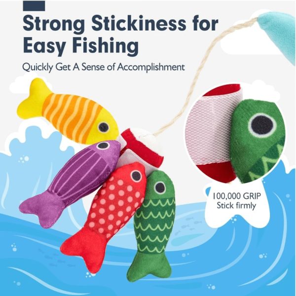 Joc bebe de Pescuit Magnetic din Textil Little Fishpond