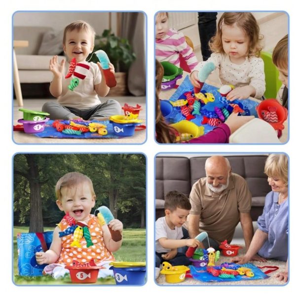 Joc bebe de Pescuit Magnetic din Textil Little Fishpond