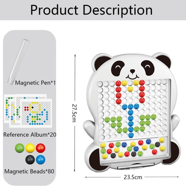 Jucarie Montessori cu Creion Magnetic și 20 de Carduri cu Modele Panda