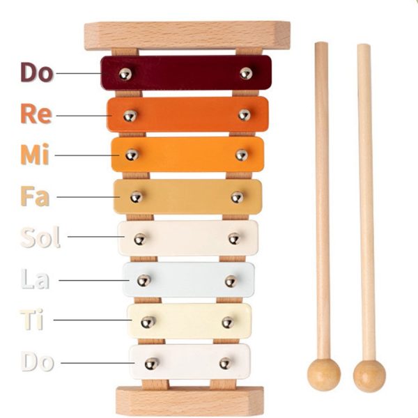 Set 7 Instrumente Muzicale din Lemn pentru Copii Montessori