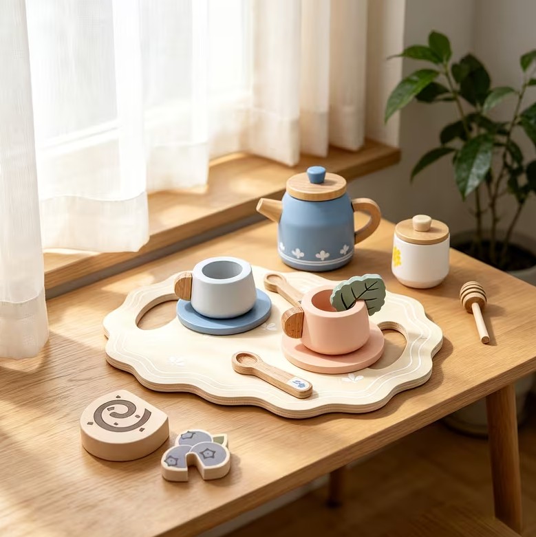 Set de Ceai din Lemn pentru Copii KABI „Afternoon Tea Set”
