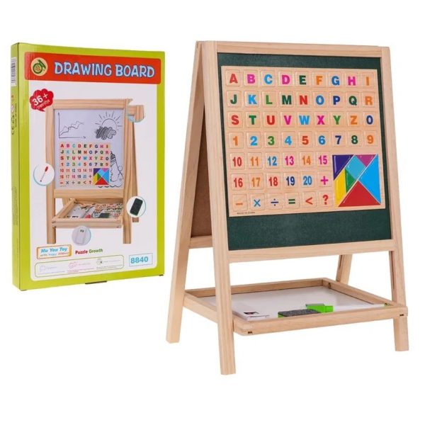 Tabla Educativa Multifunctionala cu Doua Fete din Lemn Drawing Board